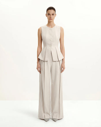Strukturierte Naht Rund - Beige
