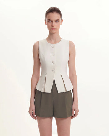 Strukturierte Naht Rund - Beige