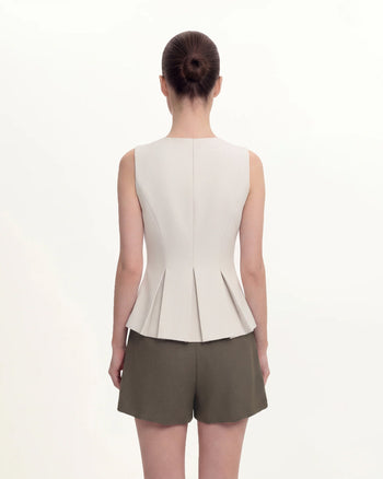 Strukturierte Naht Rund - Beige