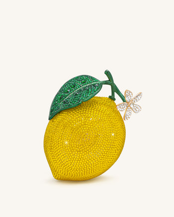 Zitronen-inspirierte Strass-Clutch - Gelb