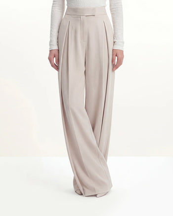 Plissierte Marlenehosen - Beige