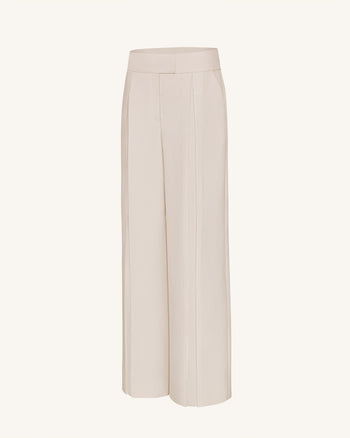 Plissierte Marlenehosen - Beige