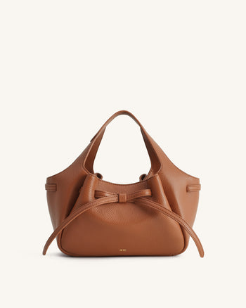 Mabel Weiche Tote Bag mit Schleife - Karamellbraun