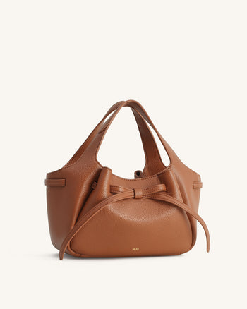 Mabel Weiche Tote Bag mit Schleife - Karamellbraun