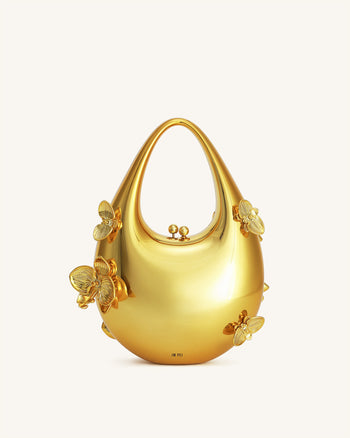 Lydia Blumengeschmückte Handtasche - Gold