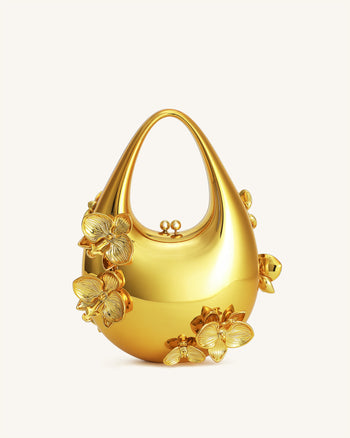 Lydia Blumengeschmückte Handtasche - Gold