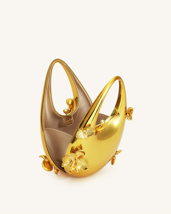 Lydia Blumengeschmückte Handtasche - Gold