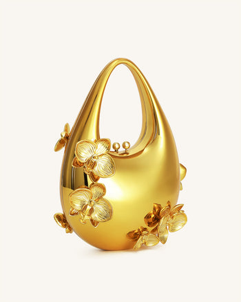 Lydia Blumengeschmückte Handtasche - Gold