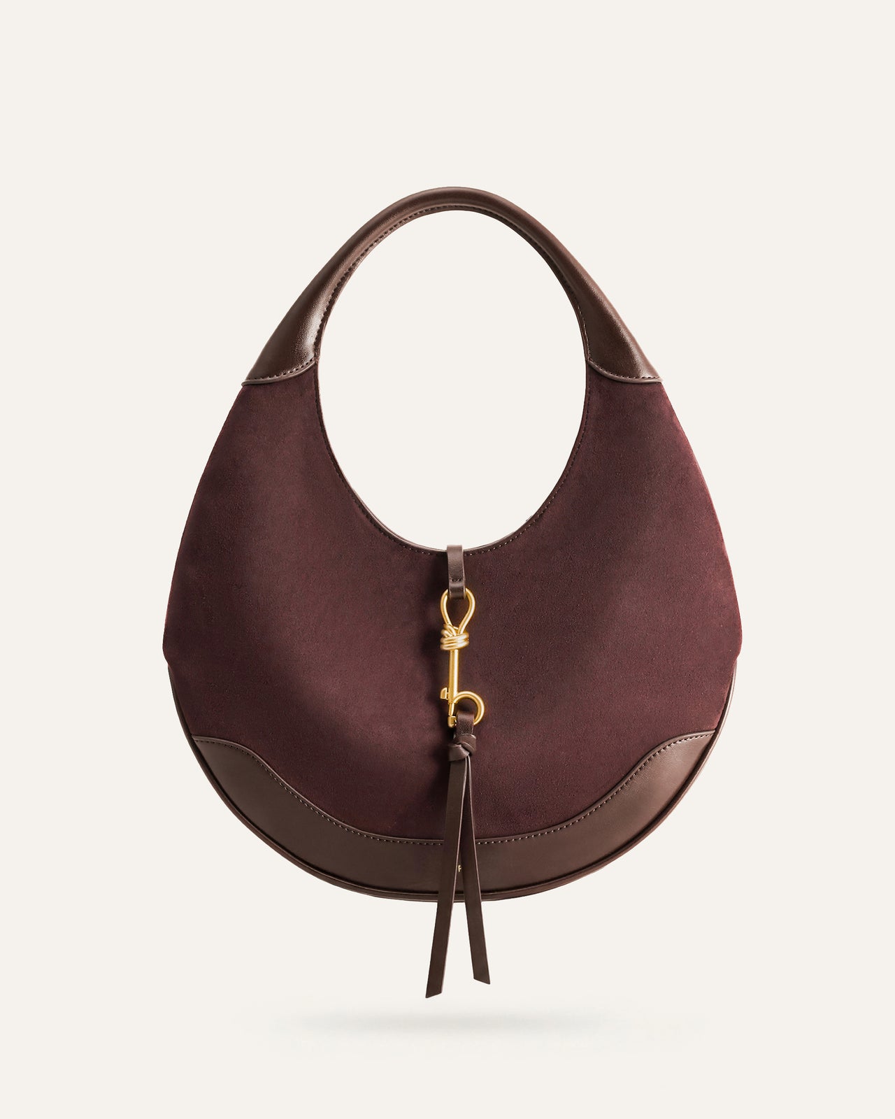 Colette Wildlederimitat Halbmond Hobo Bag - Dunkelbraun