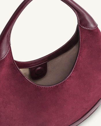 Colette Wildlederimitat Halbmond Hobo Bag - Deep Claret