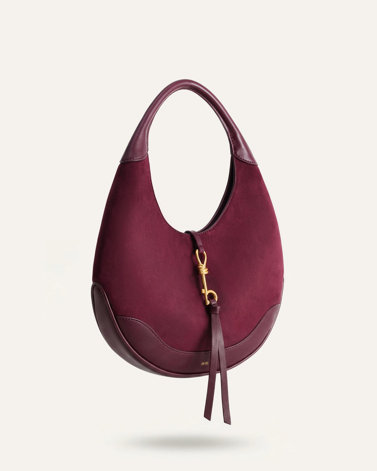 Colette Wildlederimitat Halbmond Hobo Bag - Deep Claret