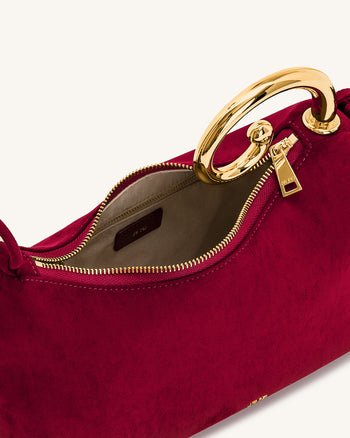 Nell Henkeltasche mit Fransen-Hardware - Burgund