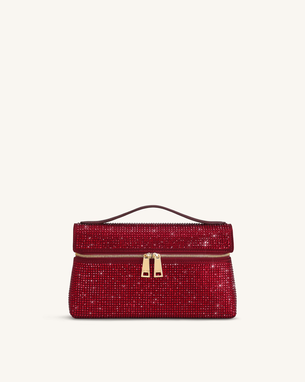 Thea Künstliche Kristall Top Handle Tasche - Rot