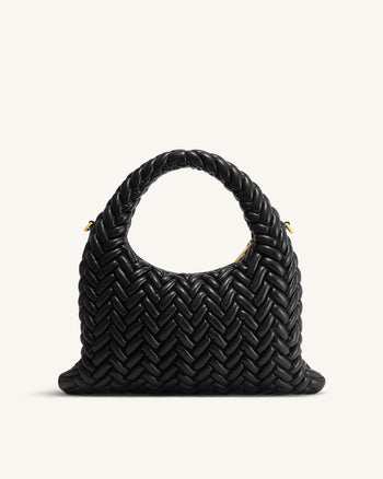Cora Quilt-Henkeltasche - Schwarz