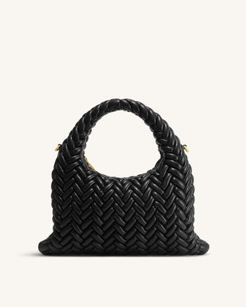 Cora Quilt-Henkeltasche - Schwarz