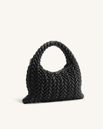 Cora Quilt-Henkeltasche - Schwarz