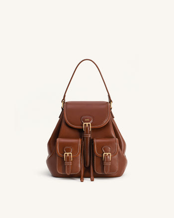 Harper Schnallentaschen-Rucksack - Dunkelbraun