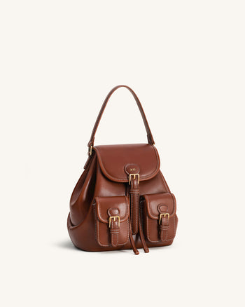 Harper Schnallentaschen-Rucksack - Dunkelbraun