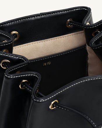 Harper Schnallentaschen-Rucksack - Schwarz