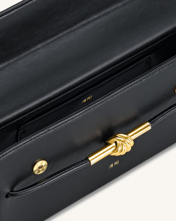 Lena Metall-Seilknoten Henkeltasche - Schwarz