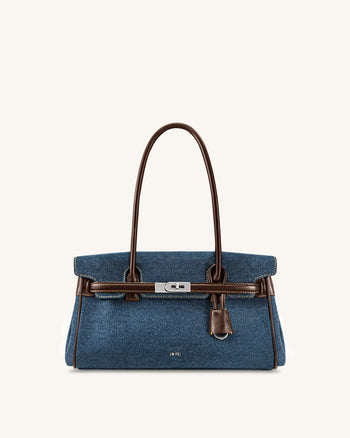 Yara Denim-Schultertasche - Blau