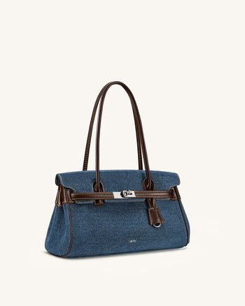 Yara Denim-Schultertasche - Blau