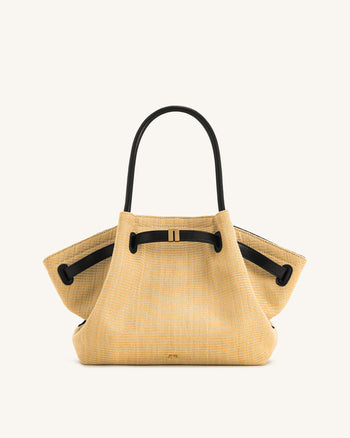 Hana Mittelgroße Kunststroh-Tote – Braun