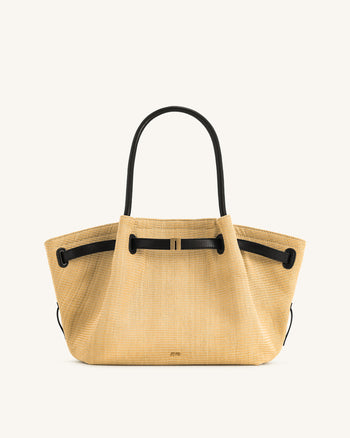 Hana Mittelgroße Kunststroh-Tote – Braun