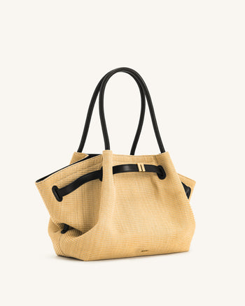 Hana Mittelgroße Kunststroh-Tote – Braun