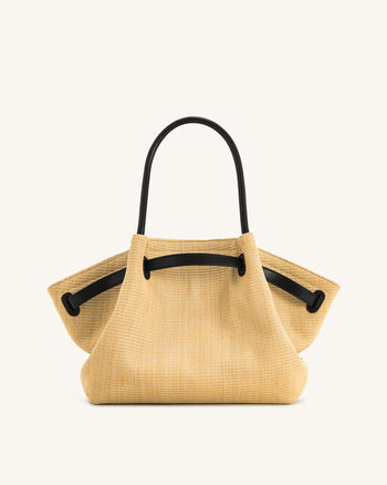 Hana Mittelgroße Kunststroh-Tote – Braun