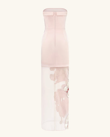 Orchideen-besticktes Kleid - Rosa