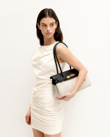 Yara Schultertasche – Schwarzer Canvas