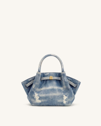 Hana Mini Denim Tote Bag - Blau