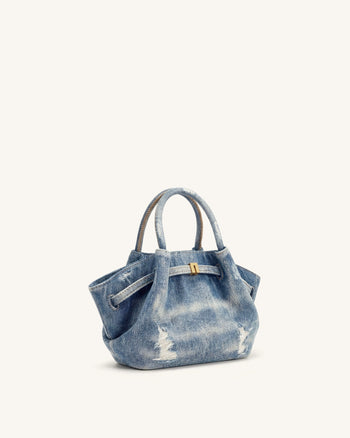 Hana Mini Denim Tote Bag - Blau