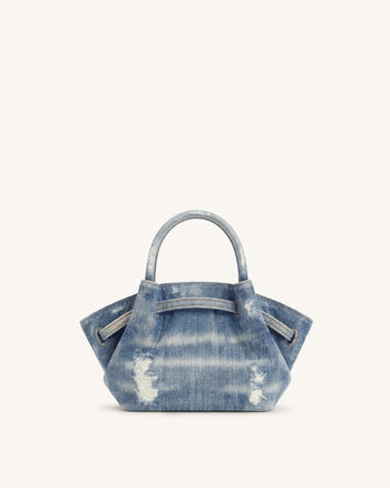 Hana Mini Denim Tote Bag - Blau