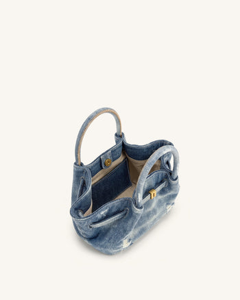 Hana Mini Denim Tote Bag - Blau