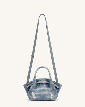 Hana Mini Denim Tote Bag - Blau