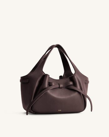 Mabel Weiche Tote Bag mit Schleife - Dunkelbraun