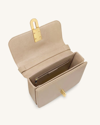 Evania Lock Gekörnte Schultertasche - Khaki