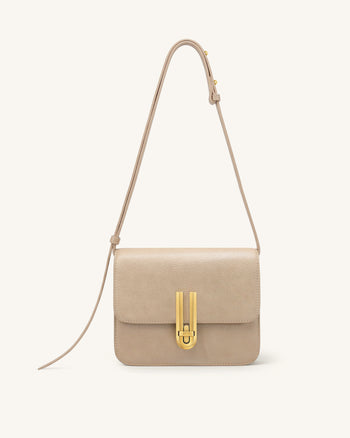 Evania Lock Gekörnte Schultertasche - Khaki