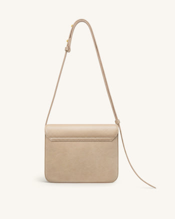 Evania Lock Gekörnte Schultertasche - Khaki