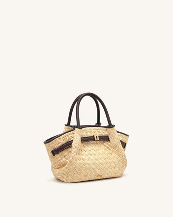 Hana Mini-Tote-Bag aus Strohimitat - Braun