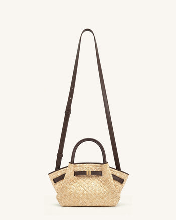 Hana Mini-Tote-Bag aus Strohimitat - Braun