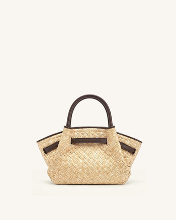 Hana Mini-Tote-Bag aus Strohimitat - Braun