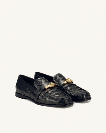 Elowen Geflochtene Horsebit-Loafer - Schwarz
