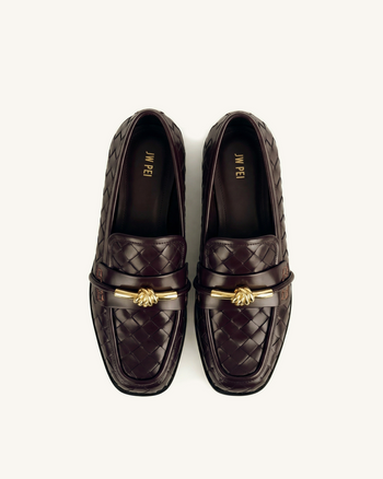 Elowen Geflochtene Horsebit-Loafer - Burgund