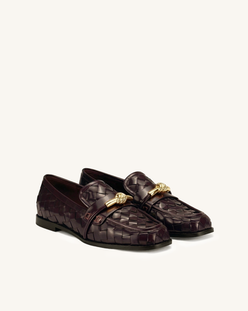 Elowen Geflochtene Horsebit-Loafer - Burgund