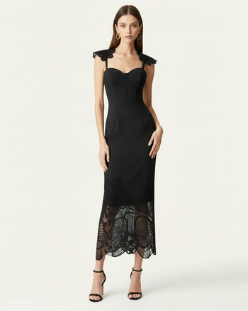 Orchid Besticktes Korsettkleid - Schwarz