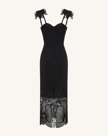 Orchid Besticktes Korsettkleid - Schwarz