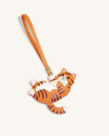 Bag Charm Verspielte Katze - Orange